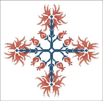 (image for) Floral Ornamental #097 Orange Fire Blooms